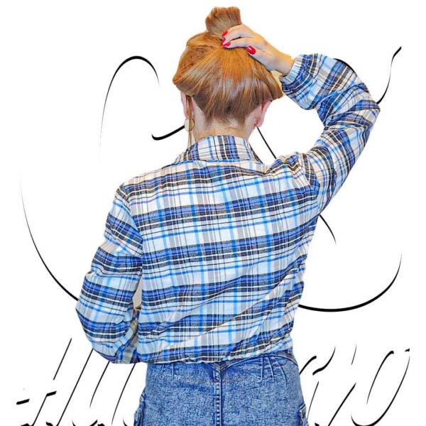 Blusa cuadros Crop abierta Mujer C&S Huancayo - Imagen 2