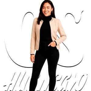 Outfit 3 piezas Cafarena Blaizer Coreano Pantalon Pitillo