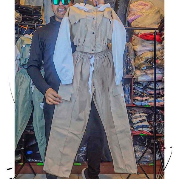 Conjunto Buzo Tela Mojada Casaca y Pantalón Baggy - Imagen 2