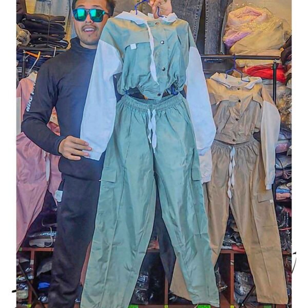 Conjunto Buzo Tela Mojada Casaca y Pantalón Baggy - Imagen 6