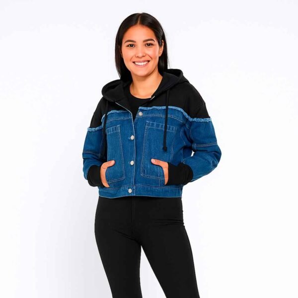 Casaca Jean Fusion Hoodie Mujer Huancayo - Imagen 3