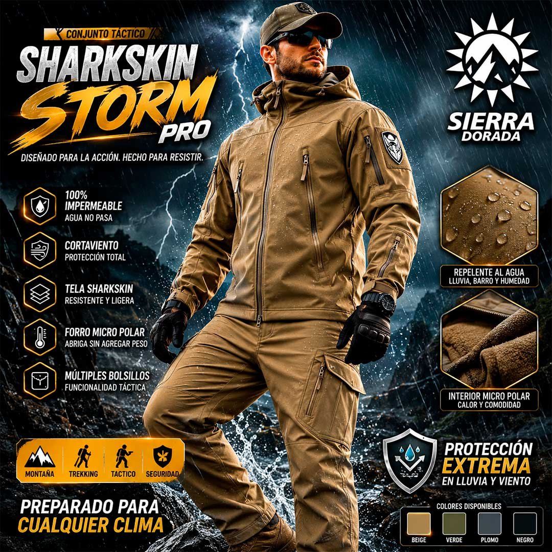 Conjunto Táctico Sharkskin Storm Pro impermeable para Outdoor