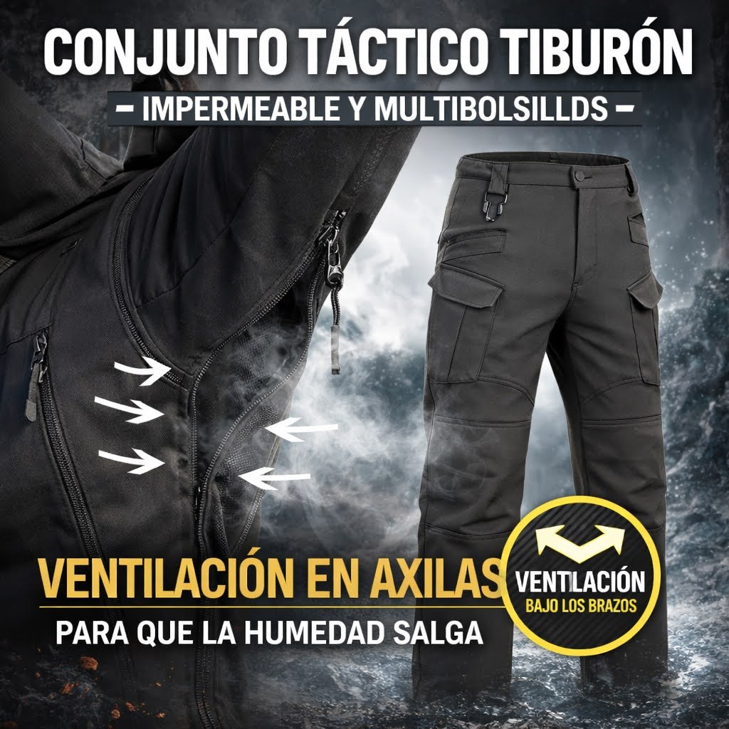 Conjunto Táctico Sharkskin Storm Pro impermeable para Outdoor - Imagen 10