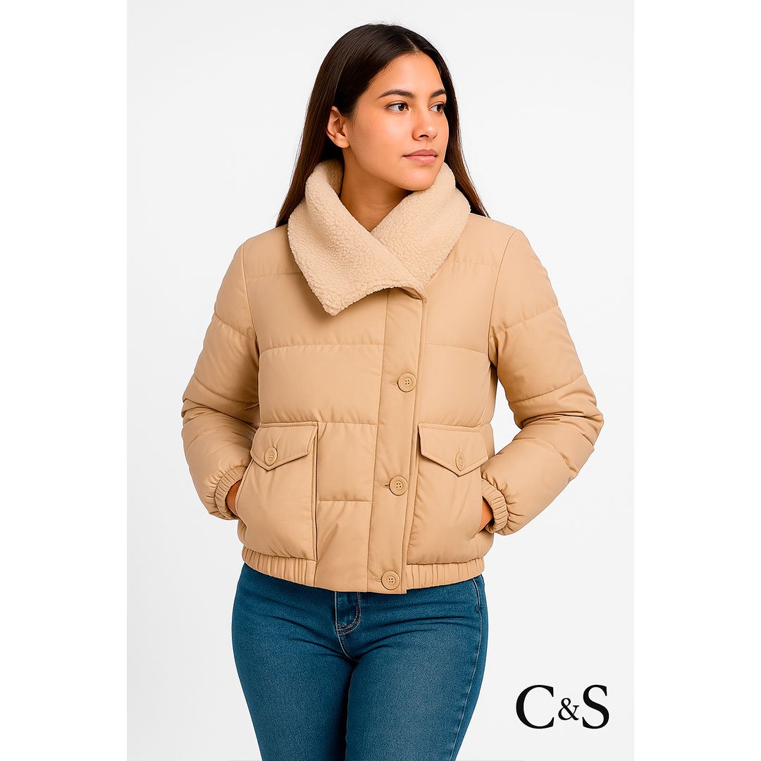 Casaca Mujer “Winter Cozy Chic” con Chalina Integrada – Abrigadora & Coqueta - Imagen 6