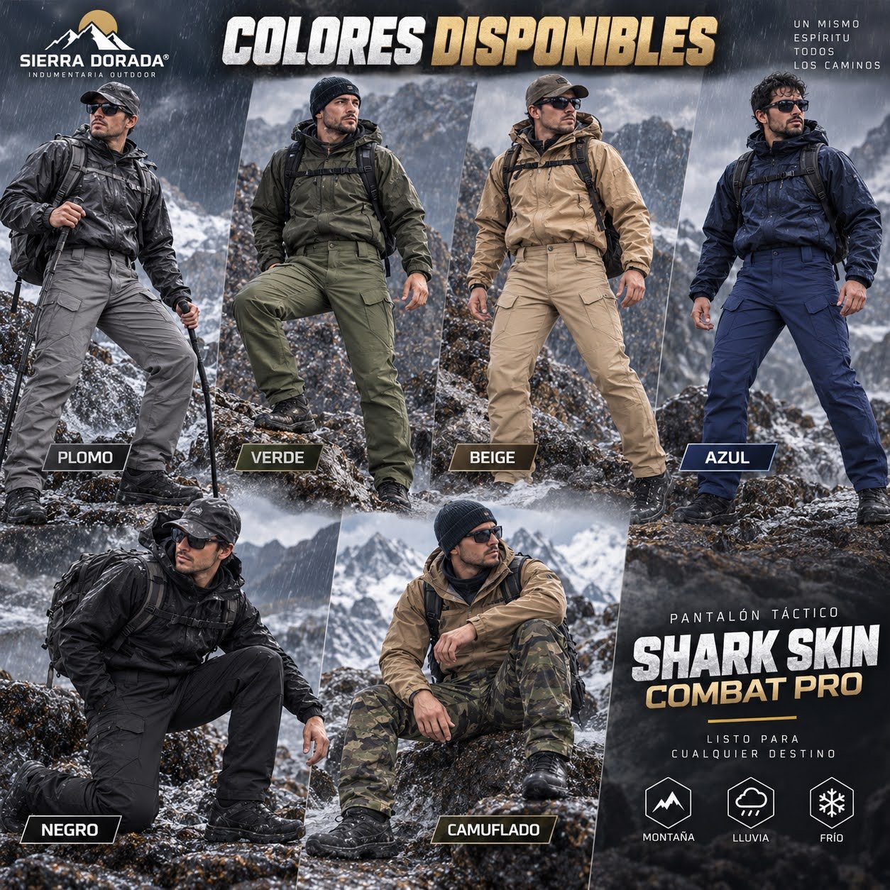 Pantalón Táctico Shark Skin Combat Pro Impermeable Softshell - Imagen 2