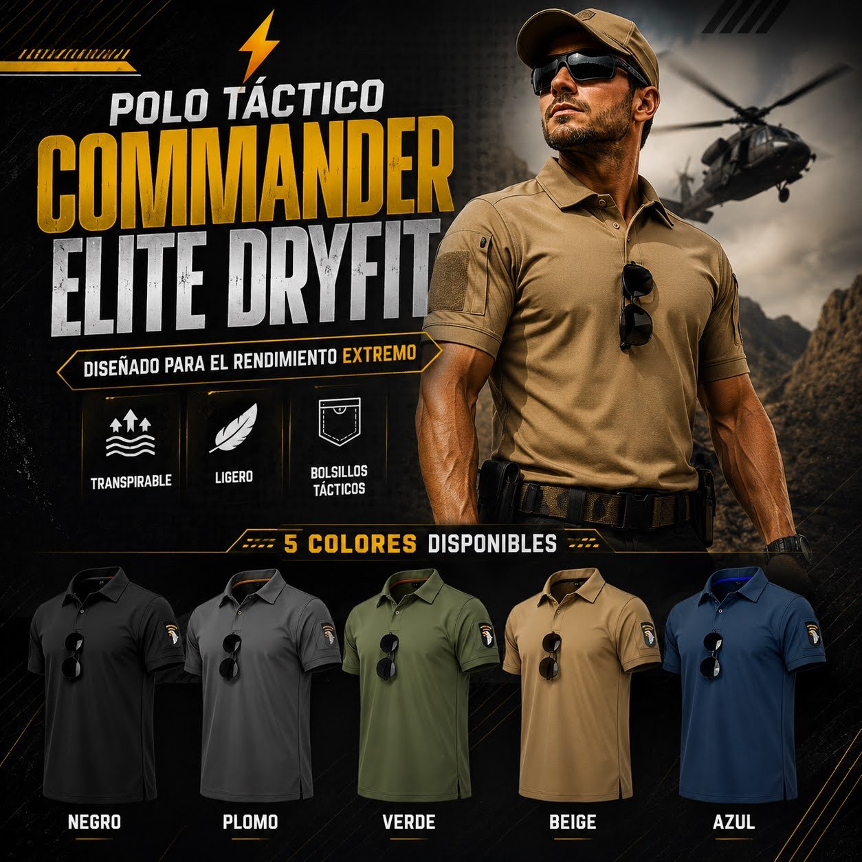 Polo Táctico Commander Elite Dry Fit - Imagen 8