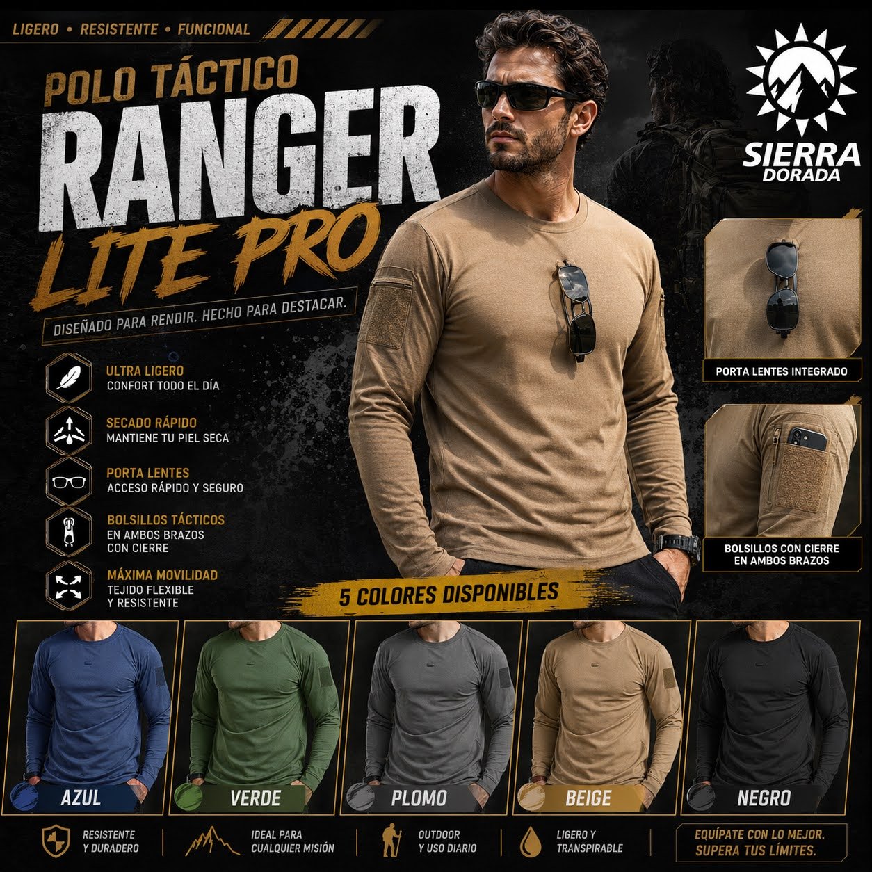 Polo Táctico Ranger Light Pro Manga Larga - Imagen 2