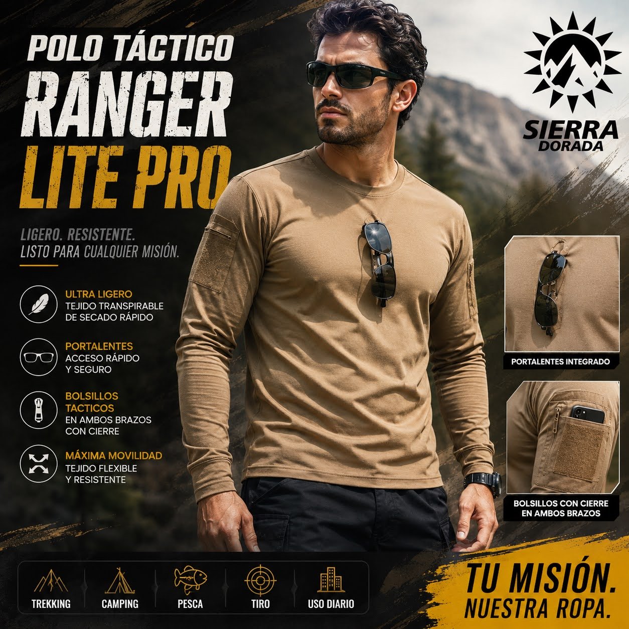 Polo Táctico Ranger Light Pro Manga Larga