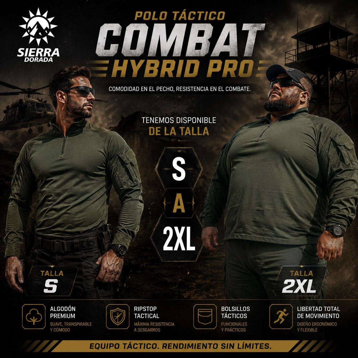 Polo Táctico Combat Hybrid Pro Ripstop - Imagen 7