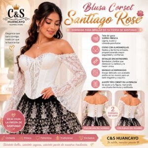 Blusa Corset Santiago Rosé para Mujer – Gasa, Encaje, Copas con Almohadillas y Ajuste Regulable
