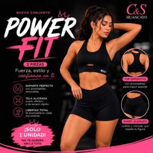 Conjunto Deportivo Power Fit para Mujer – Top Deportivo con Short Licrado