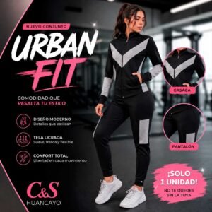 Conjunto Deportivo Urban Fit para Mujer – Casaca y Pantalón Deportivo