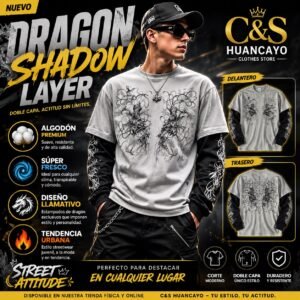Dragon Shadow Layer | Polo Urbano Doble Capa de Algodón Premium para Hombre