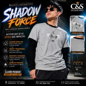 Shadow Force | Polo Urbano Manga Doble de Algodón Premium para Hombre