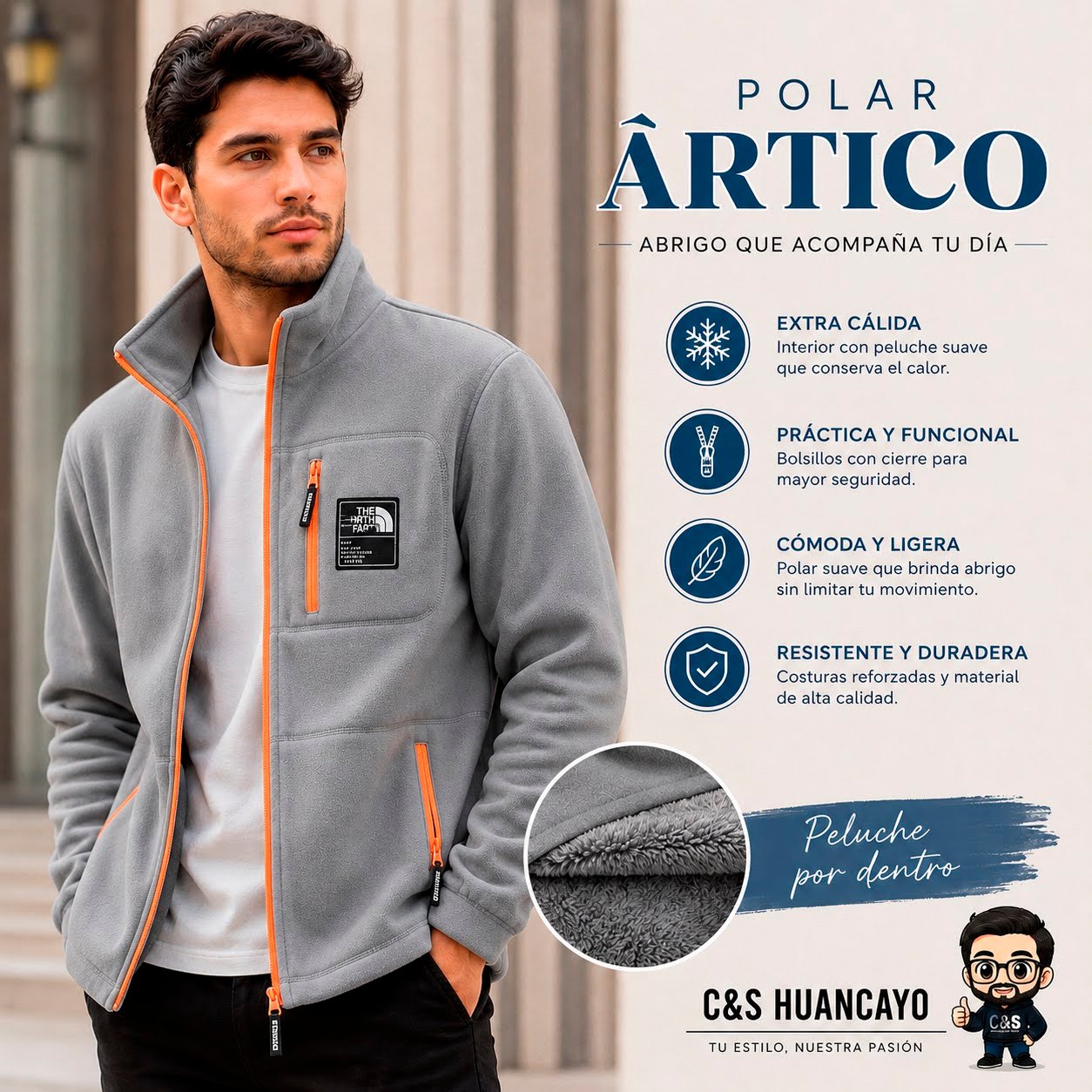 Casaca Polar Polar Artico para Hombre – Forro Interno Térmico de Alto Abrigo