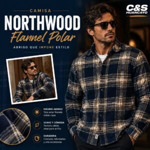 Camisa Northwood Flannel Polar para Hombre – Franela Doble Capa Manga Larga