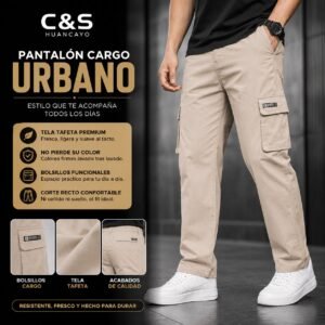 Pantalón Cargo Urbano de Hombre – Tela Tafeta Premium