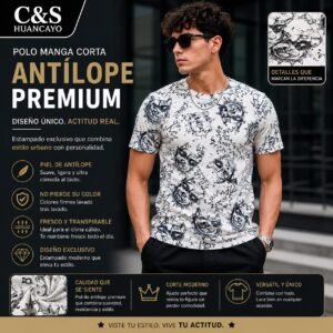 Polo Manga Corta para Hombre Estampado Floral, Tela Piel de Antílope Premium