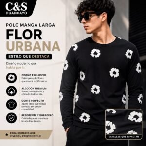 Flor Urbana | Polo Manga Larga de Algodón Premium para Hombre