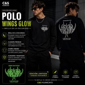 Glow Cross | Polo Manga Larga Glow in the Dark para Hombre