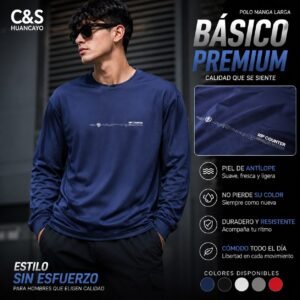 Polo Básico Premium | Polo Manga Larga de Piel de Antílope para Hombre