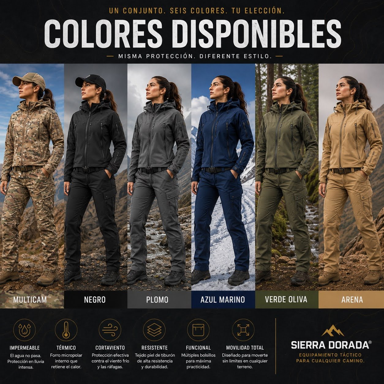 Conjunto Táctico Sierra Dorada® Tiburón – Casaca + Pantalón Térmico Repelente al Agua - Imagen 2