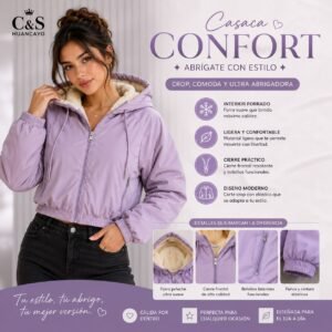 Casaca Confort para Mujer con Interior de Peluche y Capucha