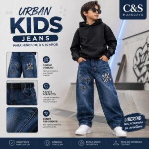 Pantalón Jean Urban Wide Leg para Niño