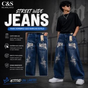 Pantalón Jean Wide Leg Street para Varón
