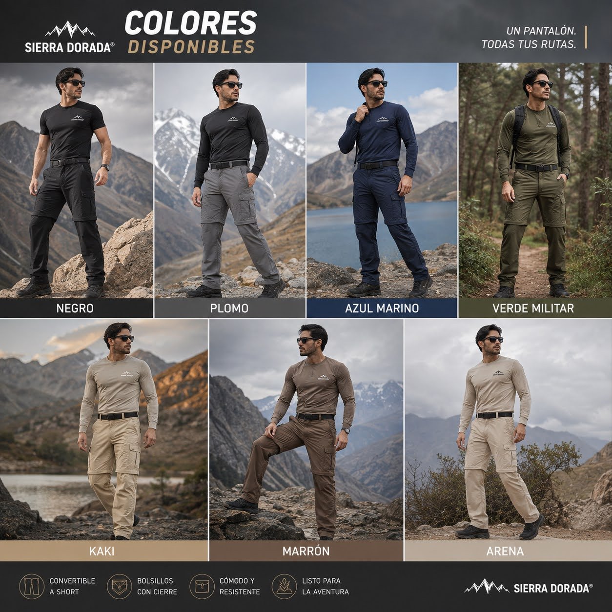 Pantalón Táctico Convertible a Short Andes 2 en 1 – Sierra Dorada® - Imagen 2