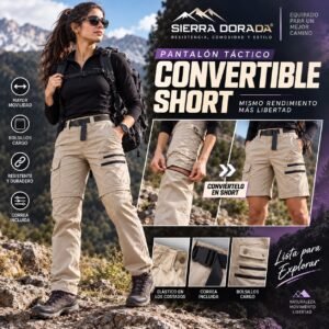Pantalón Táctico Convertible a Short para Mujer – Sierra Dorada® con Correa Incluida