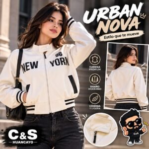 Casaca Urban Nova para Mujer de Cuerina con Cierre