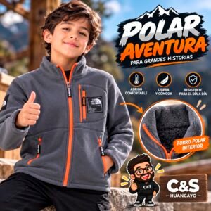 Casaca Polar Aventura para Niño con Cierre y Bolsillos