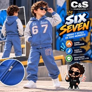 Conjunto Six Seven para Niño – Polera con Capucha y Pantalón Jogger
