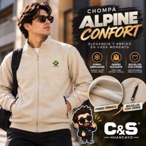 Chompa Alpine Comfort para Hombre con Forro Térmico y Bolsillos con Cierre